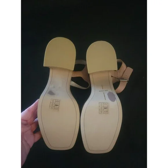 Dolce Vita Elly Platform tan leather ankle strap block heal size 10 Boho Anthro - Picture 6 of 10